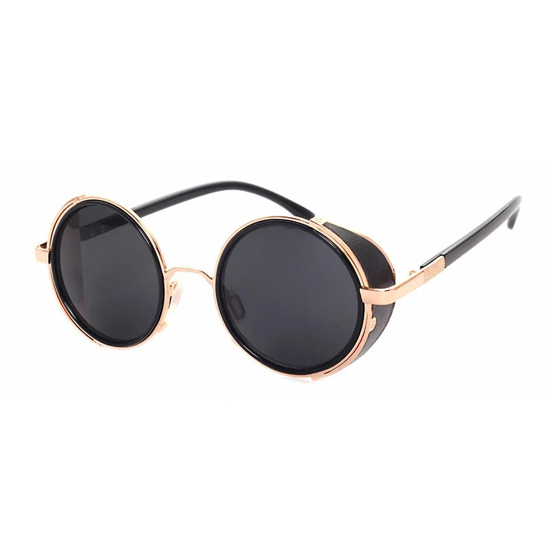 SHAUNA Vintage Steampunk  Round Sunglasses
