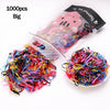 1000pcs/Pack Colorful Disposable Hair Rubber Bands