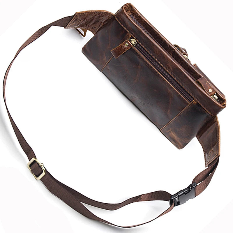 WESTAL Genuine  Leather Travel Waist Pack