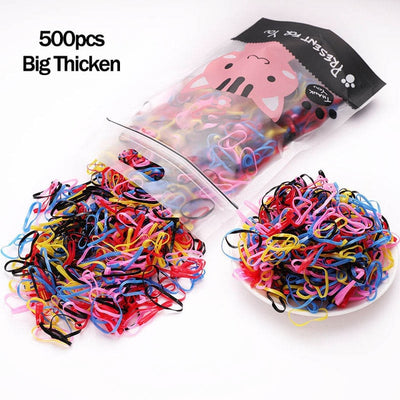 1000pcs/Pack Colorful Disposable Hair Rubber Bands