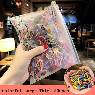 1000pcs/Pack Colorful Disposable Hair Rubber Bands