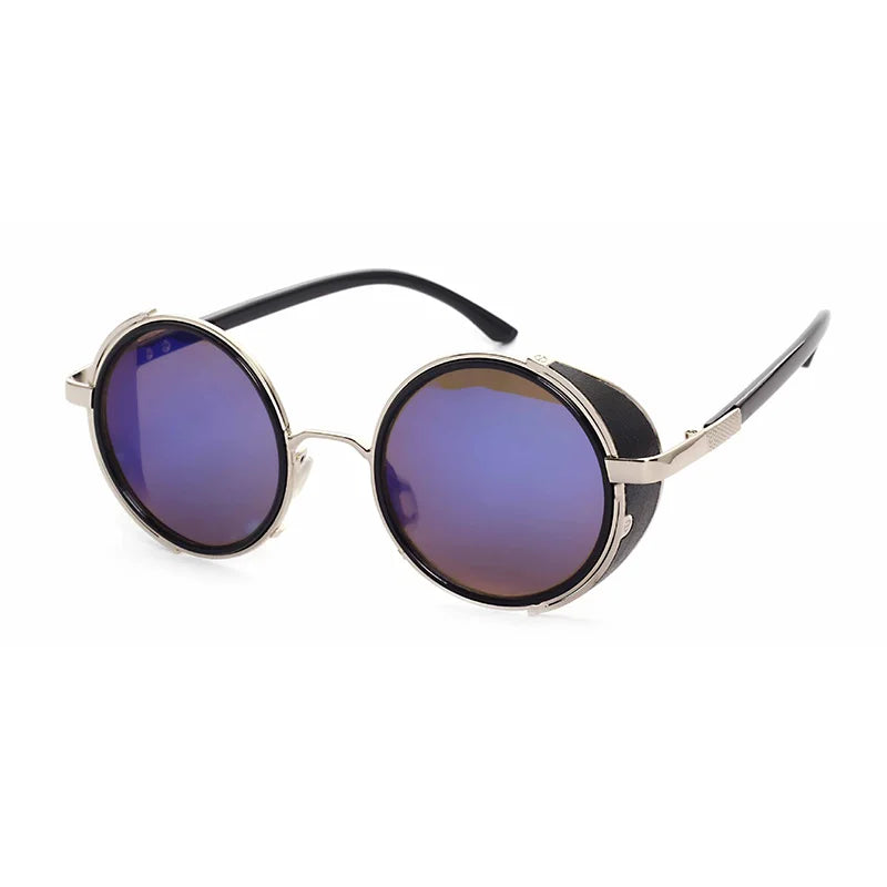 SHAUNA Vintage Steampunk  Round Sunglasses