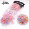 1000pcs/Pack Colorful Disposable Hair Rubber Bands