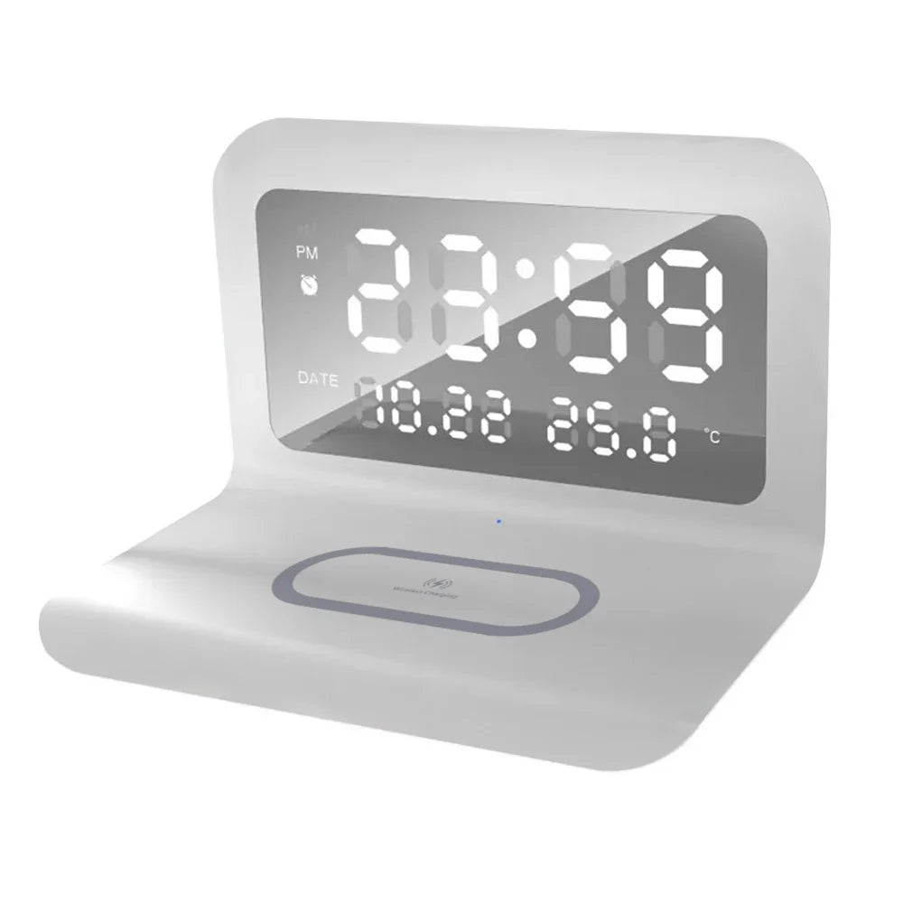 3-in-1 Wireless Phone Charger with Alarm Clock & LED Display