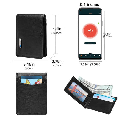 Smart Anti-lost  Tracker  Genuine Leather  Wallets