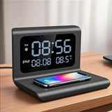 3-in-1 Wireless Phone Charger with Alarm Clock & LED Display