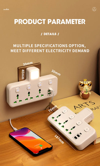 Universal  Plug AC Wall Outlet  Socket with USB Charger