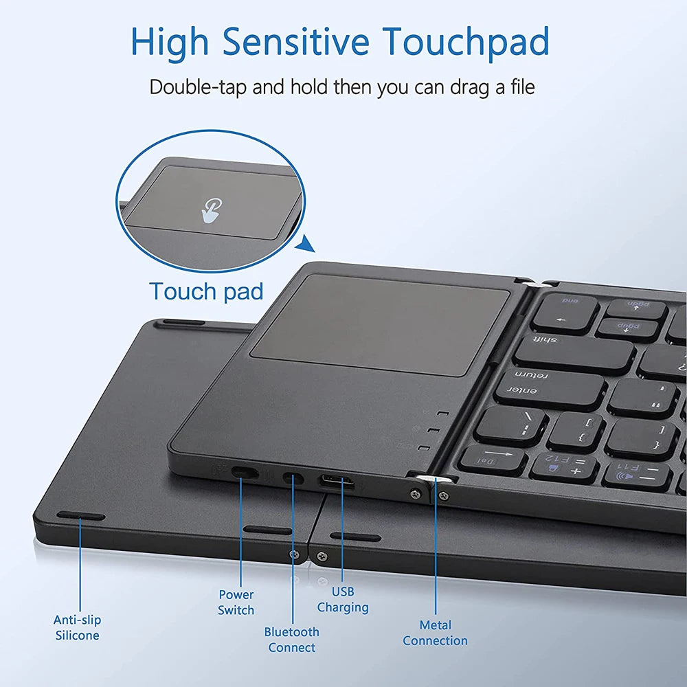 Wireless Foldable Bluetooth Keyboard