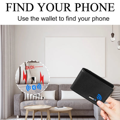 Smart Anti-lost  Tracker  Genuine Leather  Wallets