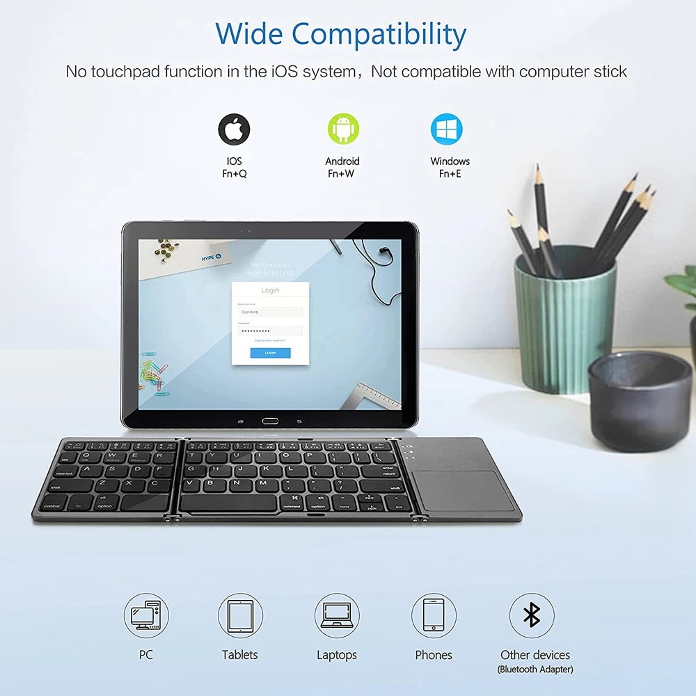 Wireless Foldable Bluetooth Keyboard