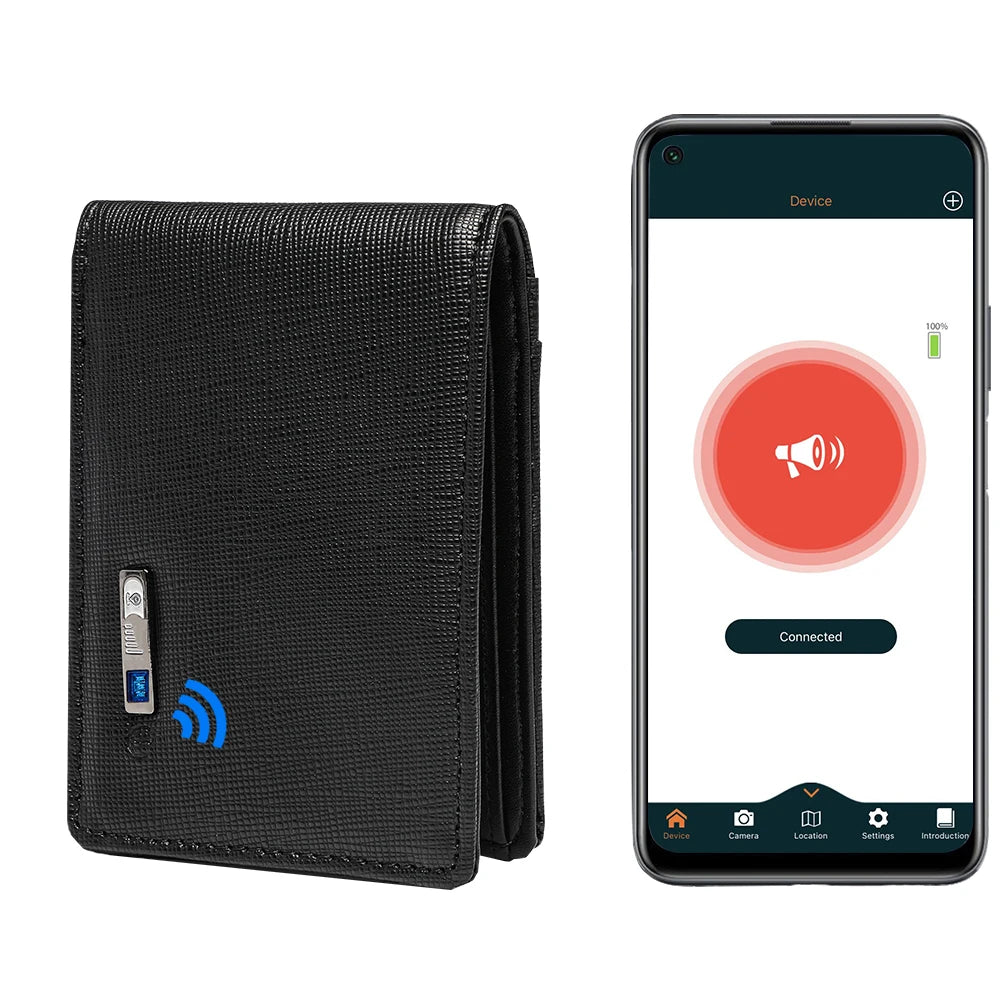 Smart Anti-lost  Tracker  Genuine Leather  Wallets