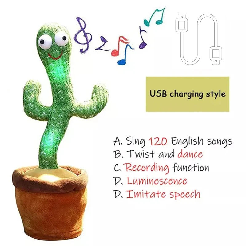 Talking Cactus Toy with LED 120 English Songs