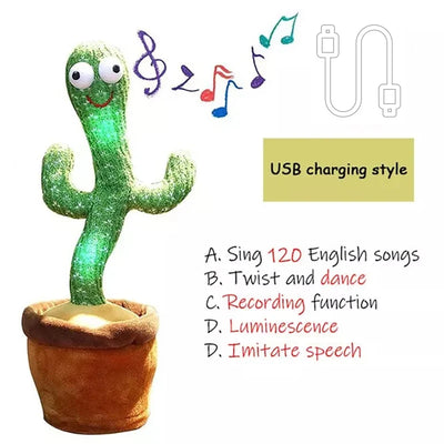 Talking Cactus Toy with LED 120 English Songs