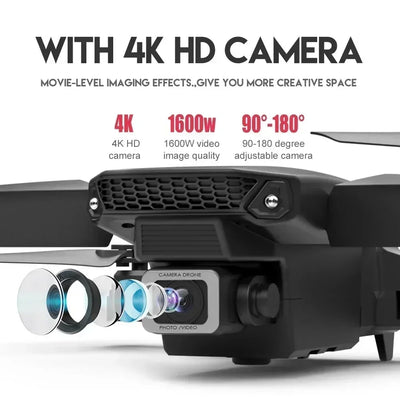 New E88 Pro RC Drone 4K Professional With 1080P Wide Angle Dual HD Camera