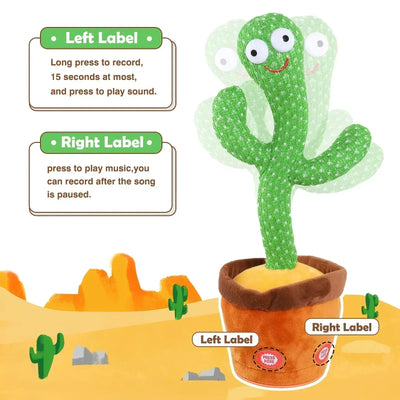 Talking Cactus Toy with LED 120 English Songs