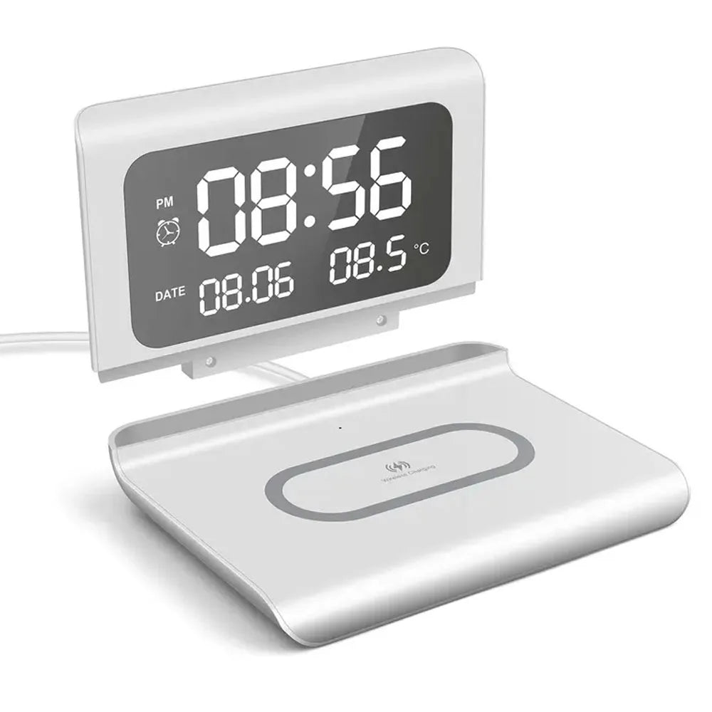 3-in-1 Wireless Phone Charger with Alarm Clock & LED Display
