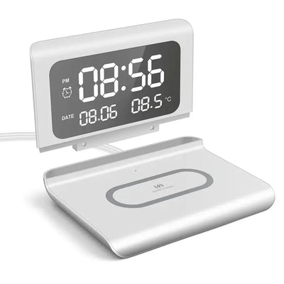 3-in-1 Wireless Phone Charger with Alarm Clock & LED Display