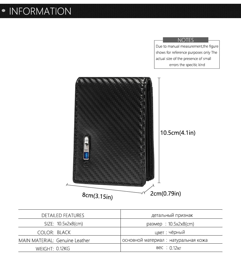 Smart Anti-lost  Tracker  Genuine Leather  Wallets