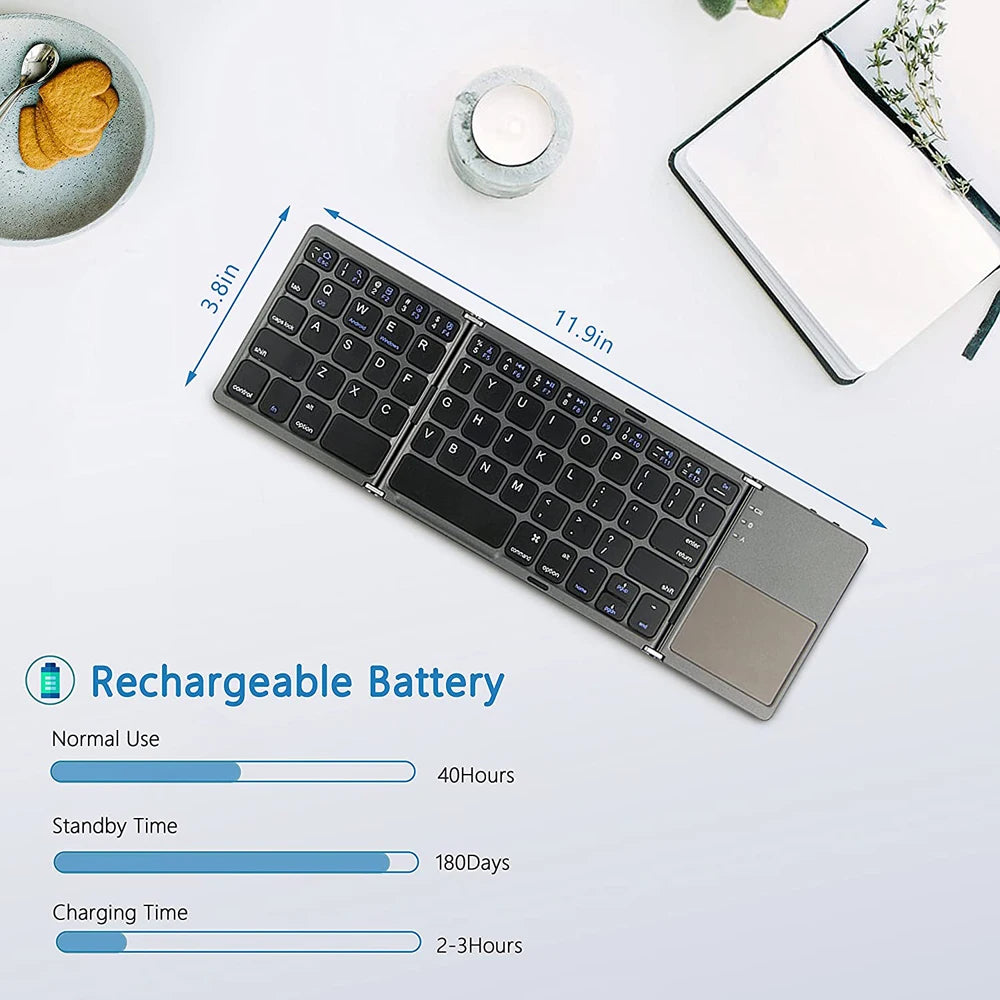 Wireless Foldable Bluetooth Keyboard