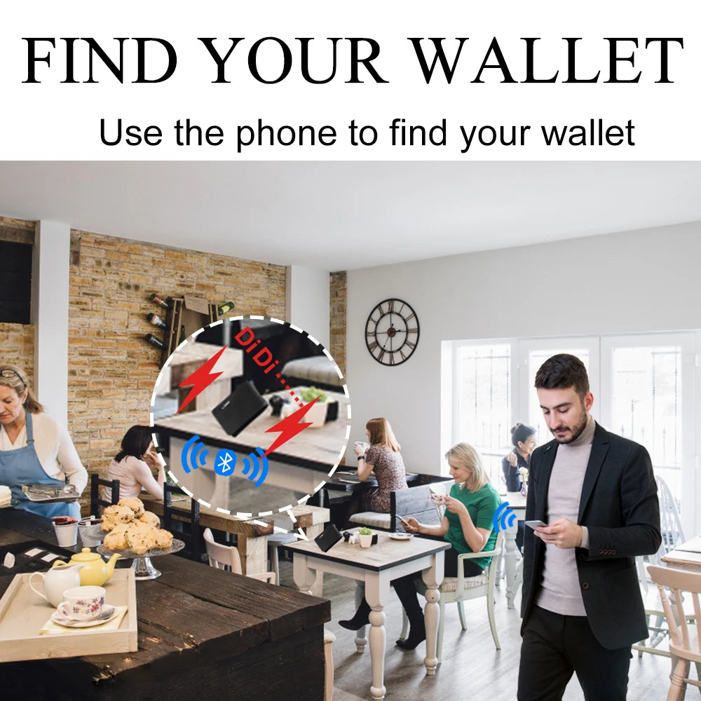 Smart Anti-lost  Tracker  Genuine Leather  Wallets