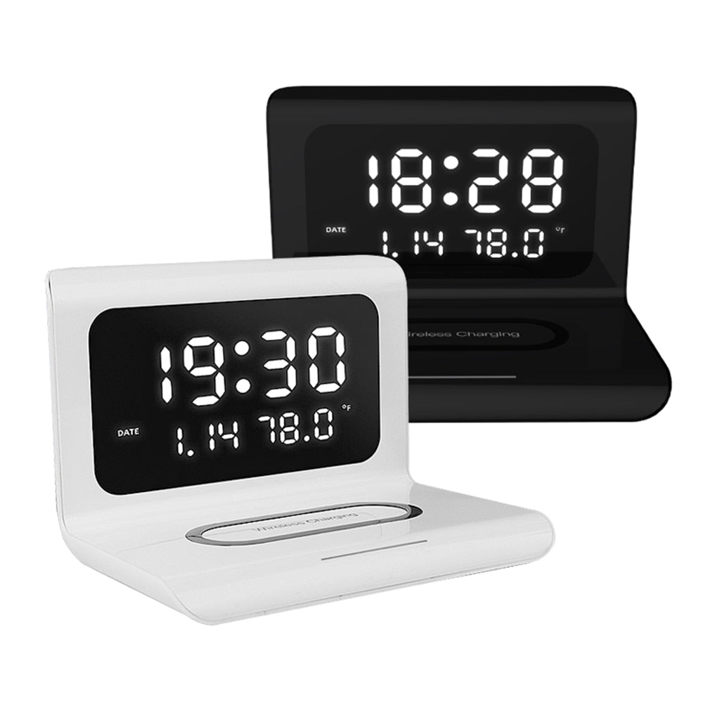 3 in 1 Multi-function  Wireless Phone Charger with Alarm Clock