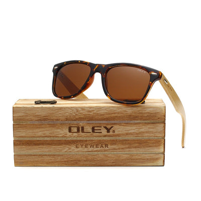 OLEY  Brand Bamboo Polarized Sunglasses