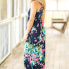 Women’s Navy Floral Maxi Dress