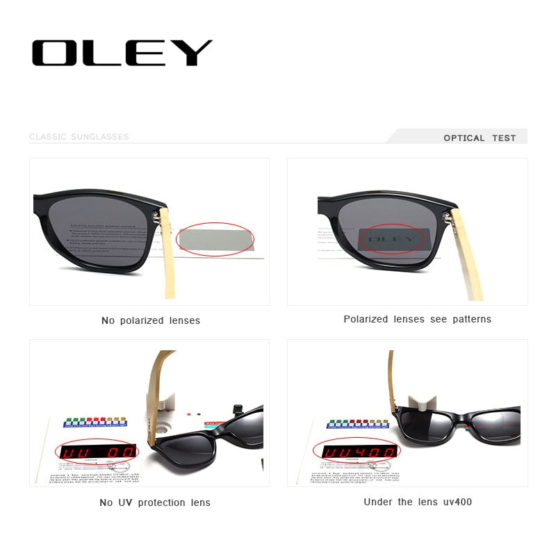 OLEY  Brand Bamboo Polarized Sunglasses