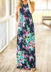 Women’s Navy Floral Maxi Dress