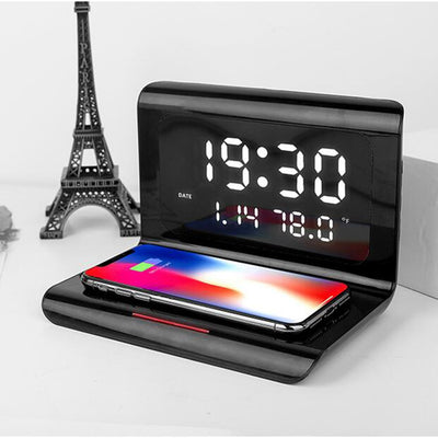 3 in 1 Multi-function  Wireless Phone Charger with Alarm Clock