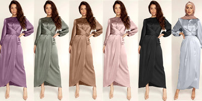 Fashionable Satin Maxi Dress