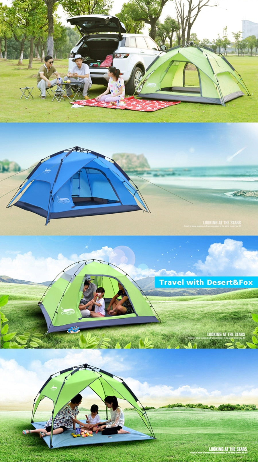 Automatic Camping Tent Instant Setup Portable