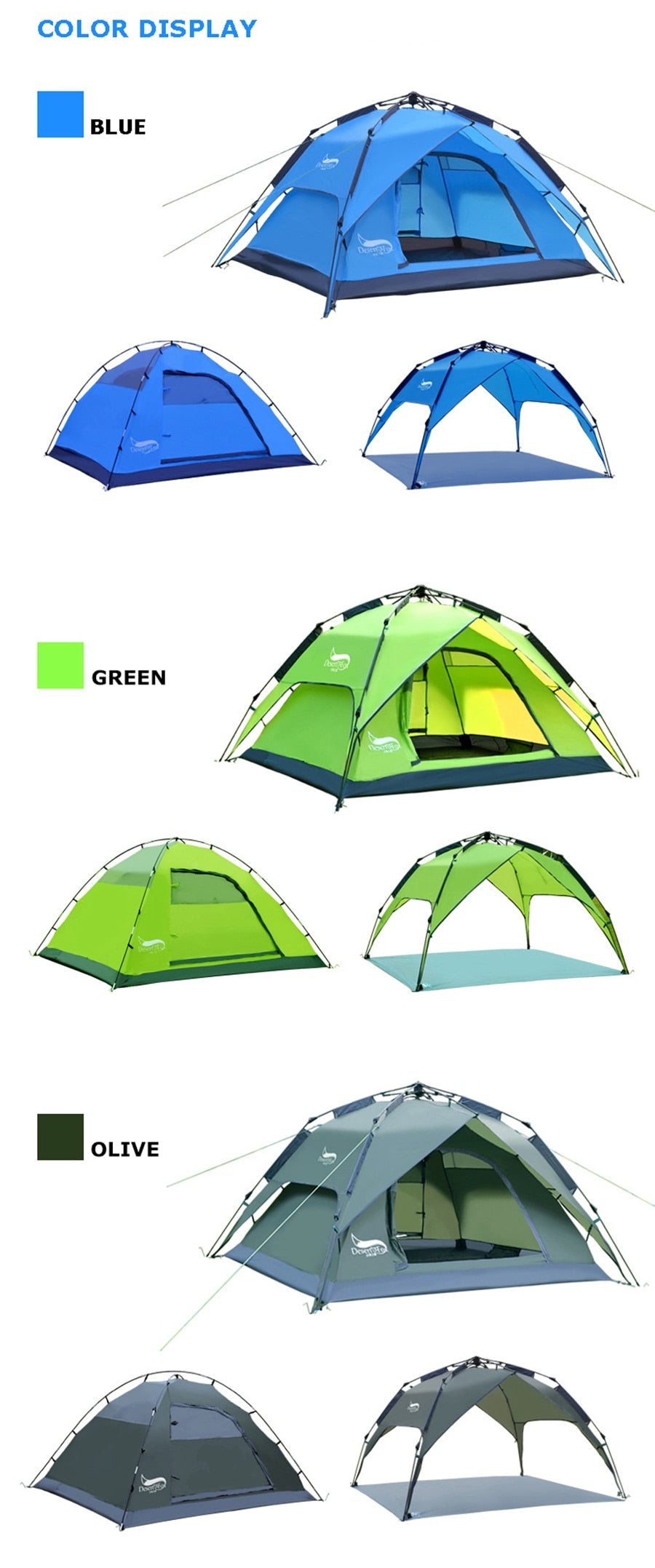 Automatic Camping Tent Instant Setup Portable