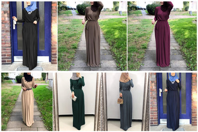 Elegant Pleated Full Length Dress