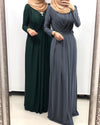 Elegant Pleated Full Length Dress