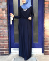 Elegant Pleated Full Length Dress