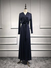 Elegant Pleated Full Length Dress