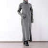 Women Turtleneck Vintage Dress Maxi Vestidos Robe Dresses