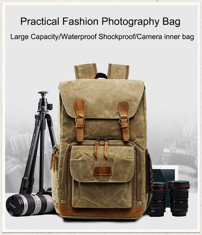 Vintage Waterproof Photography Backpack