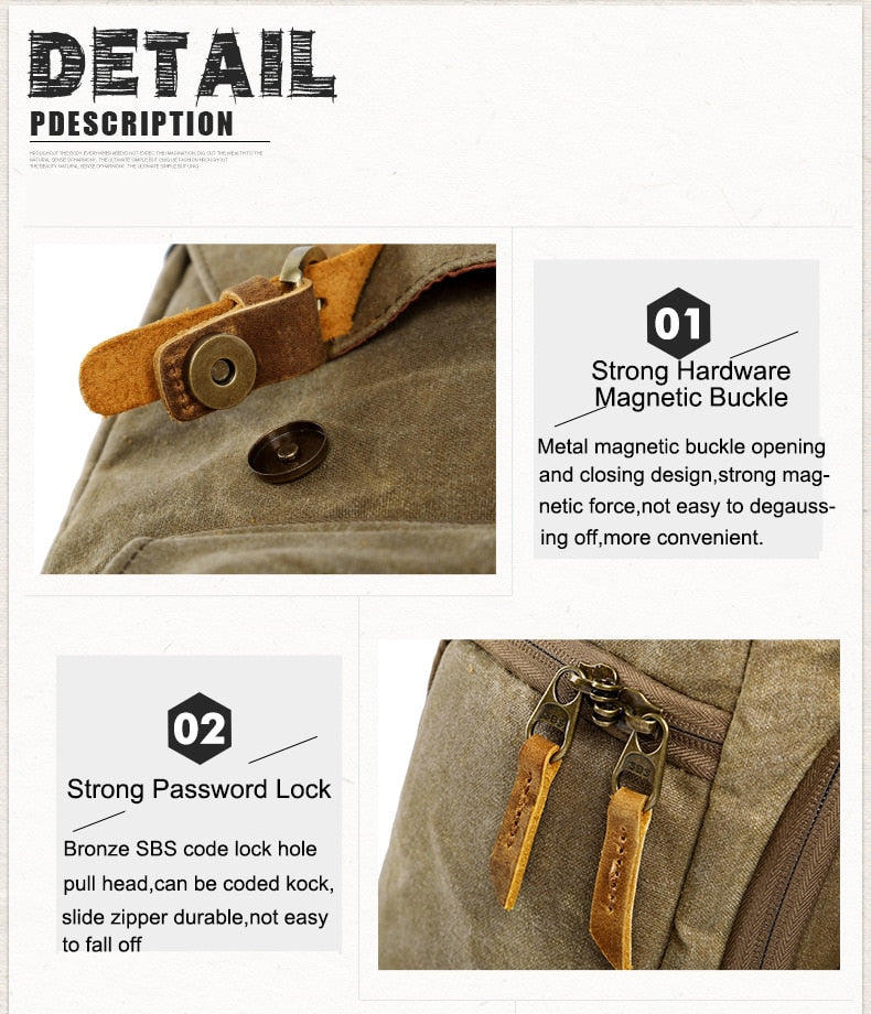 Vintage Waterproof Photography Backpack