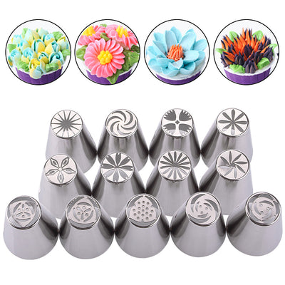 Professional Baking Decorating Nozzles - New Russian Tulip Nozzles 13Pcs #86716