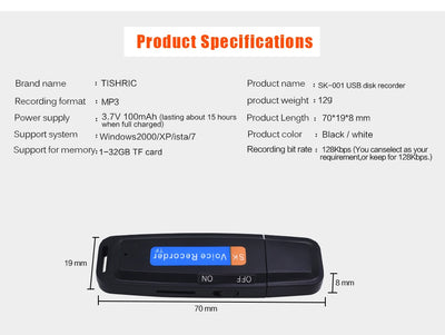 Mini USB Digital Pen Audio Voice Recorder