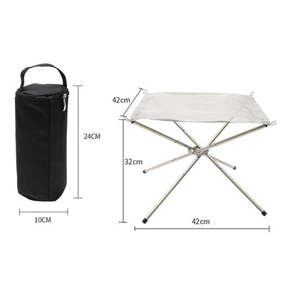 Portable Folding Stainless Steel Campfire Stand