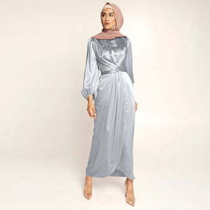 Fashionable Satin Maxi Dress