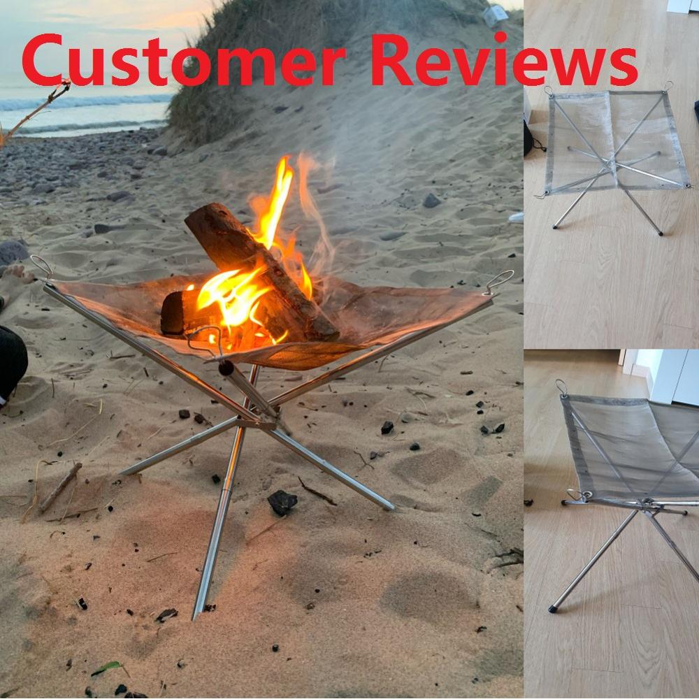 Portable Folding Stainless Steel Campfire Stand