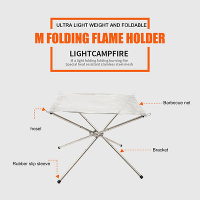 Portable Folding Stainless Steel Campfire Stand