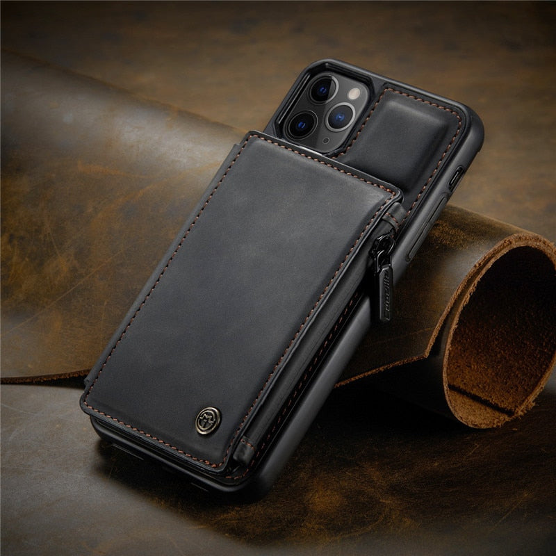 Luxury Genuine Leather iPhone Wallet Case