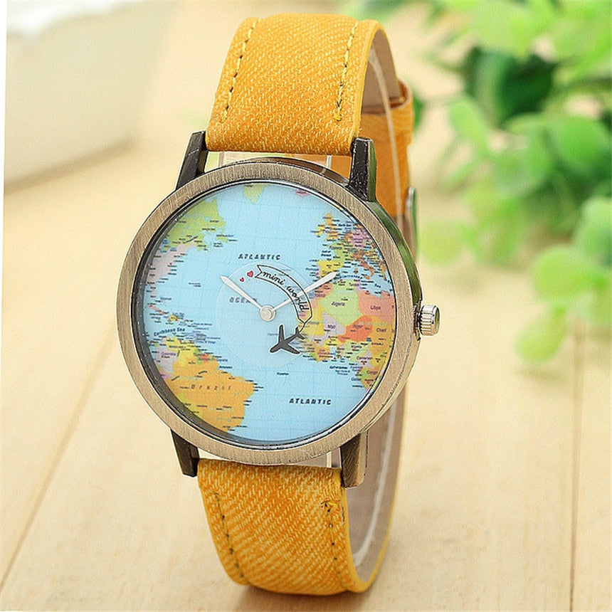 Mini World Map Quartz Watch
