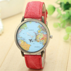 Mini World Map Quartz Watch