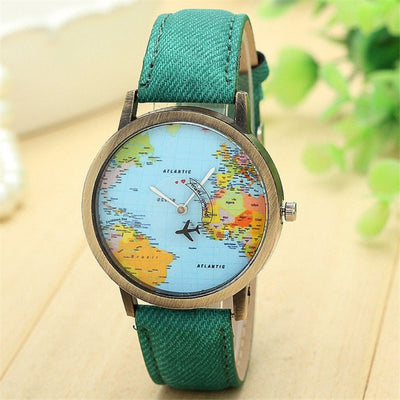 Mini World Map Quartz Watch